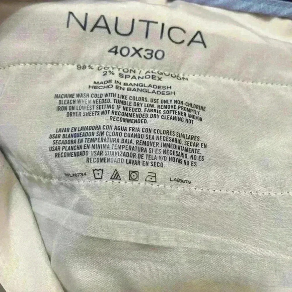 Nautica Young Men's Uniform Flat Front Stretch Twill Pants NWT Size 40X30 - Picture 13 of 13
